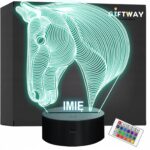 Lampka Nocna LED Z Imieniem Grawer Koń na Prezent