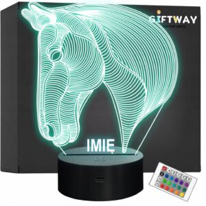 Lampka Nocna LED Z Imieniem Grawer Koń na Prezent