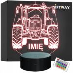 Lampka Nocna LED Imię Statuetka Traktor Rolnik na Prezent Grawer v.2