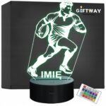 Lampka Nocna LED Z Imieniem Grawer Gracz Rugby Sport na Prezent v.2