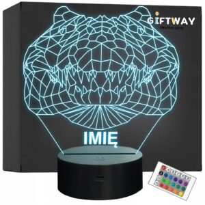 Lampka Nocna LED 3D Z Imieniem Grawer Krokodyl na Prezent Personalizowana