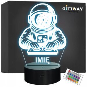 Lampka Nocna LED Statuetka Astronauta na Prezent Grawer v.5