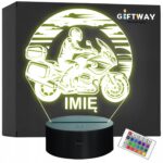 Lampka Nocna LED Imię Motocykl Motor Ścigacz na Prezent Grawer v.6