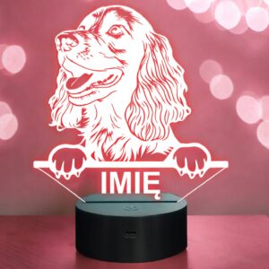 Lampka Nocna LED Boykin Spaniel Rasa Psa z Imieniem na Prezent