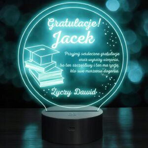 Lampka Nocna LED Pamiątka z Okazji Ukończenia Studiów Szkoły Prezent Grawer