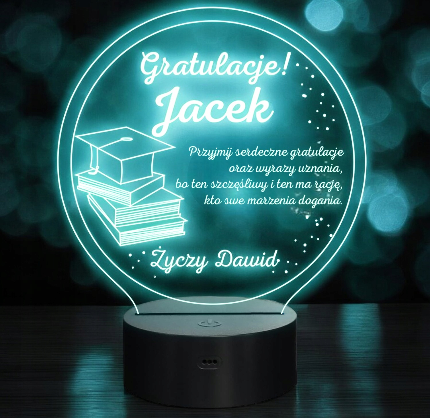 Lampka Nocna LED Pamiątka z Okazji Ukończenia Studiów Szkoły Prezent Grawer Lampka Nocna LED Pamiątka z Okazji Ukończenia Studiów Szkoły Prezent Grawer