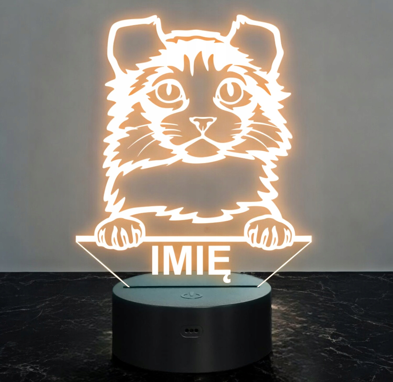 Lampka Nocna LED Kinkalow Rasa Kota z Imieniem na Prezent Lampka Nocna LED Kinkalow Rasa Kota z Imieniem na Prezent