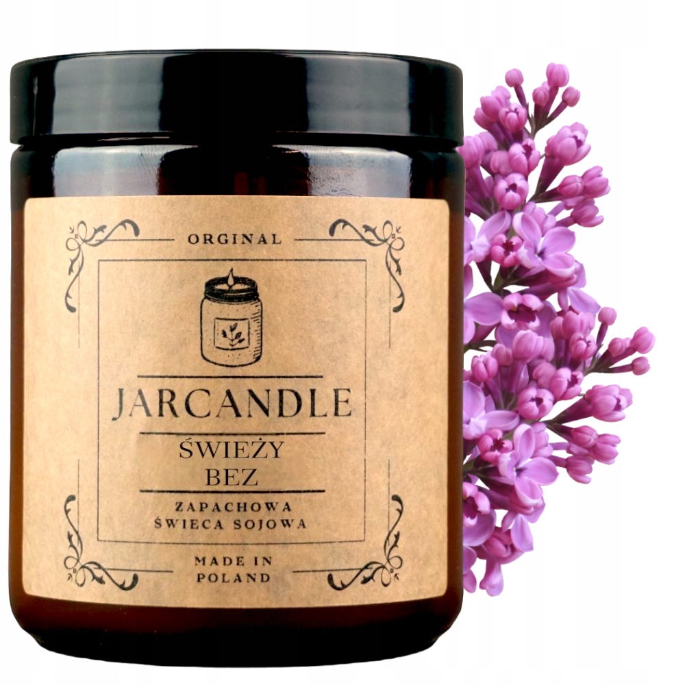 Świeca Zapachowa Sojowa Świeży Bez Handmade Świeczka 120ml Świeca Zapachowa Sojowa Świeży Bez Handmade Świeczka 120ml