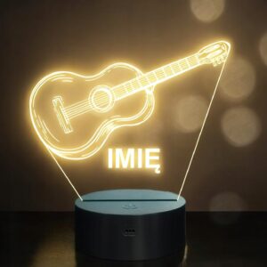 Lampka Nocna LED Imię Gitara Klasyczna Akustyczna Prezent Grawer v.2