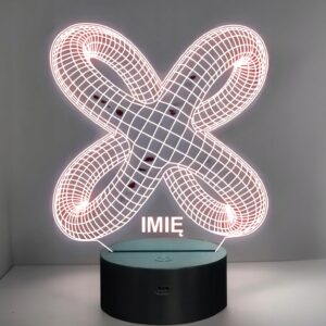 Lampka Nocna LED Węzeł 3D Iluzja na Prezent Personalizowana z Imieniem