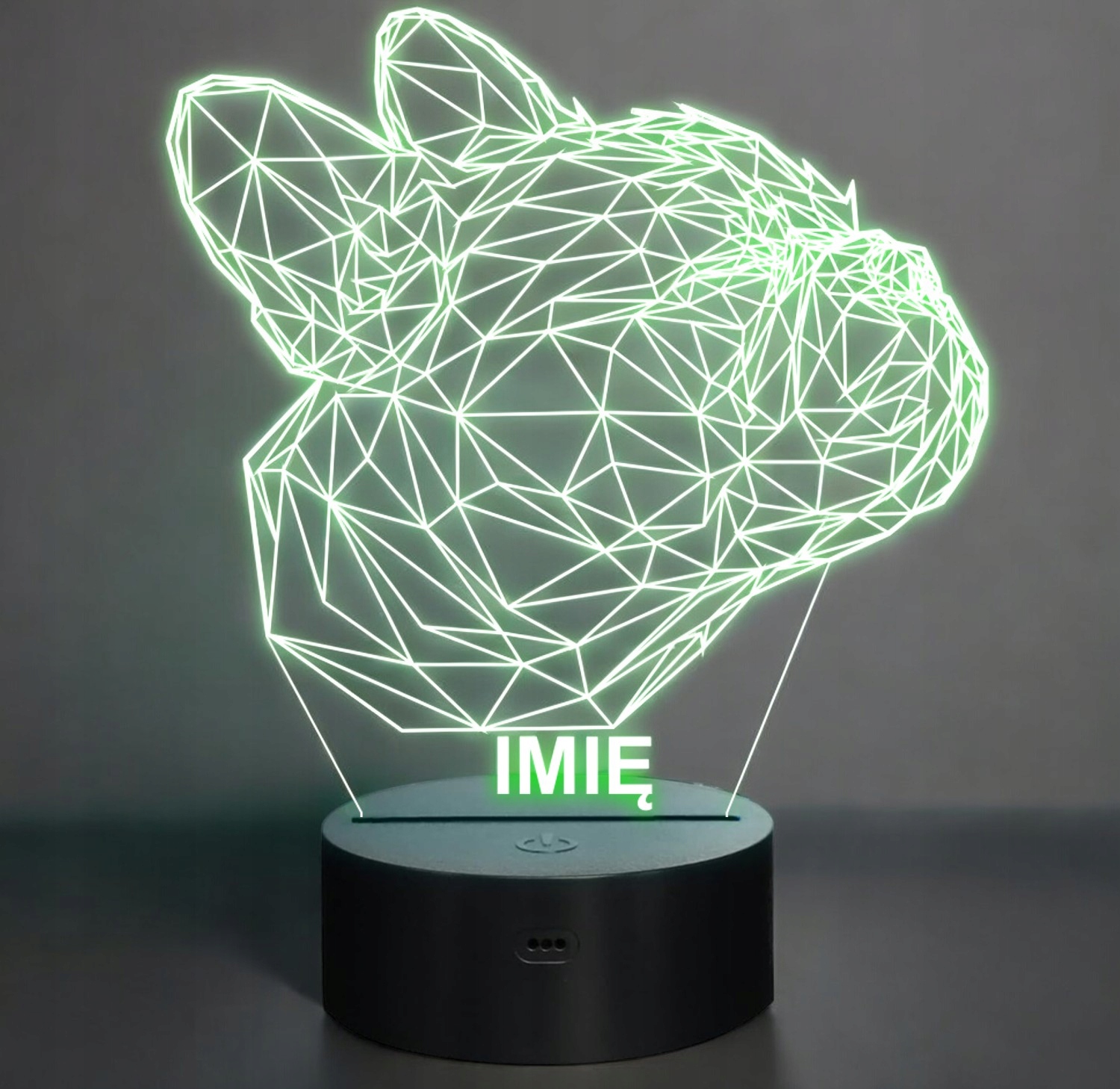 Lampka Nocna LED Z Imieniem Grawer Geometryczny Pies Buldog Francuski Lampka Nocna LED Z Imieniem Grawer Geometryczny Pies Buldog Francuski