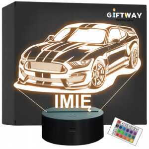 Lampka Nocna LED Imię Statuetka Samochód Auto Sportowe na Prezent Grawer