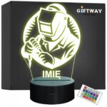 Lampka Nocna LED Statuetka Spawacz Zawód na Prezent Grawer v.2