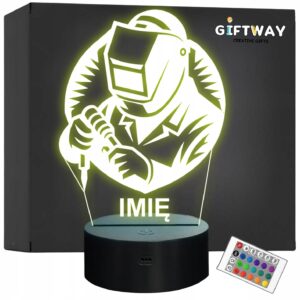 Lampka Nocna LED Statuetka Spawacz Zawód na Prezent Grawer v.2