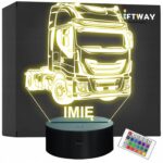 Lampka Nocna LED Imię Statuetka Ciężarówka Tir na Prezent Grawer v.4