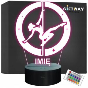 Lampka Nocna LED Statuetka Taniec na rurze Pole Dance na Prezent Grawer v.4