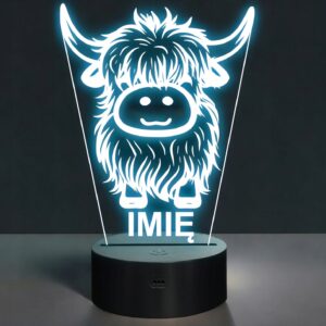 Lampka Nocna LED Z Imieniem Słodki Byk dla Dzieci na Prezent v.2
