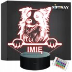 Lampka Nocna LED Border Collie Rasa z Imieniem na Prezent v.2