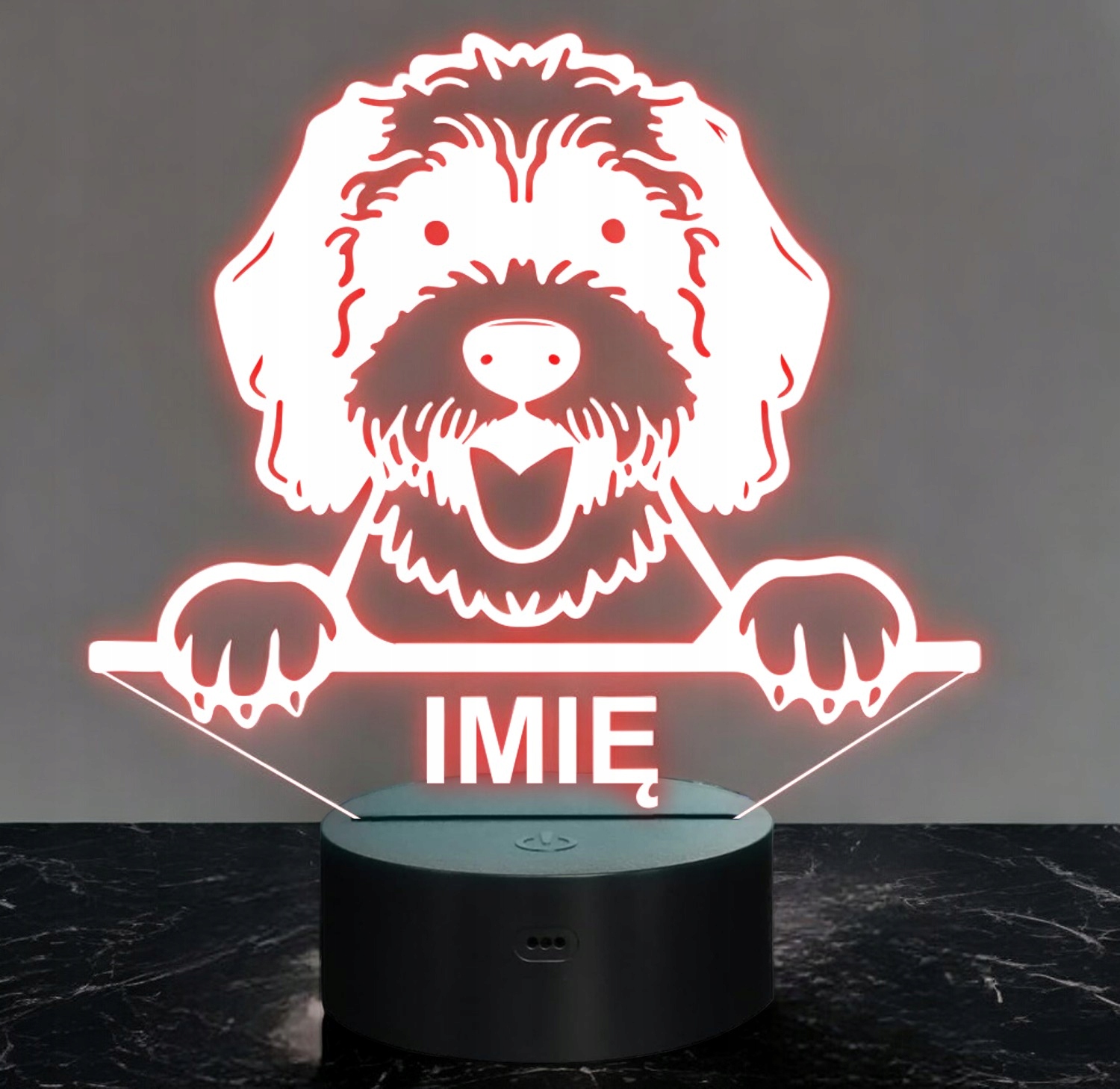 Lampka Nocna LED Portuguese Water Dog Rasa Psa z Imieniem na Prezent v.2 Lampka Nocna LED Portuguese Water Dog Rasa Psa z Imieniem na Prezent v.2