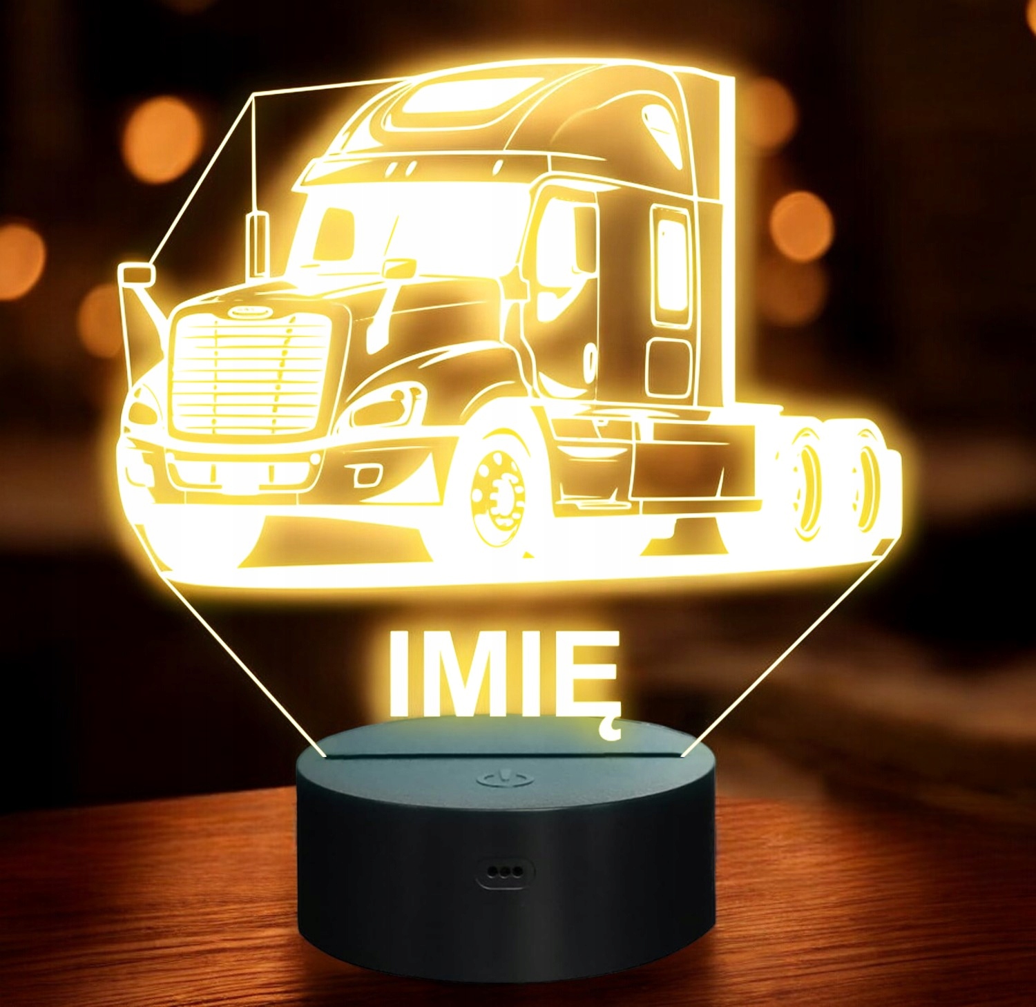 Lampka Nocna LED Imię Statuetka Ciężarówka Tir na Prezent Grawer v.2 Lampka Nocna LED Imię Statuetka Ciężarówka Tir na Prezent Grawer v.2