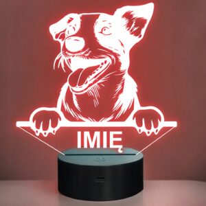 Lampka Nocna LED Jack russell terrier Rasa Psa z Imieniem na Prezent