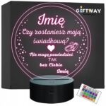 Lampka Nocna LED Statuetka Pytanie o Świadkowanie Świadkowa Prezent Grawer