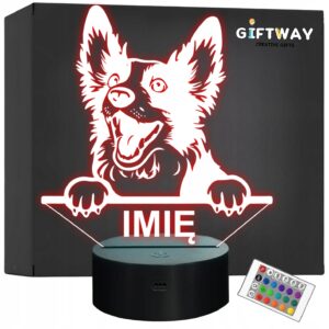 Lampka Nocna LED Bobtail Rasa z Imieniem na Prezent