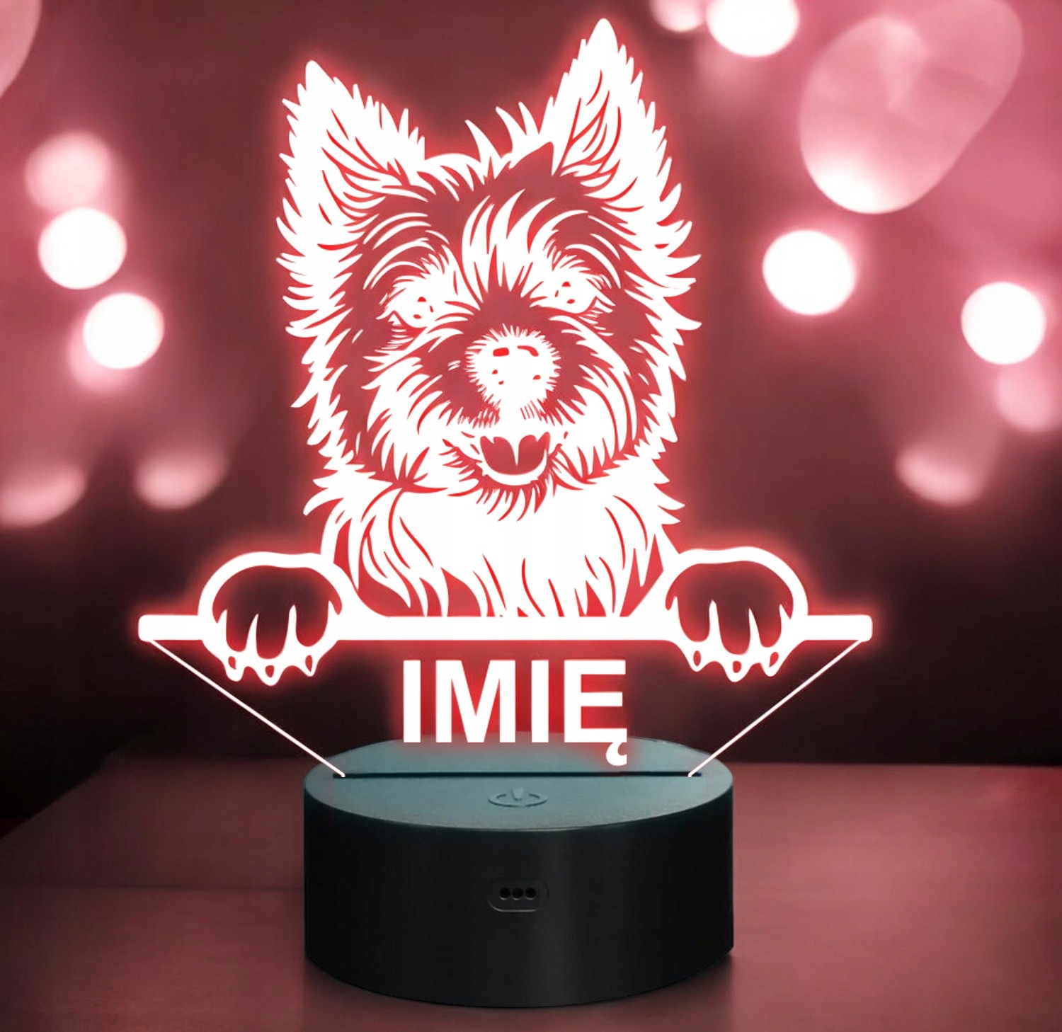 Lampka Nocna LED Cairn Terrier Rasa Psa z Imieniem na Prezent Lampka Nocna LED Cairn Terrier Rasa Psa z Imieniem na Prezent