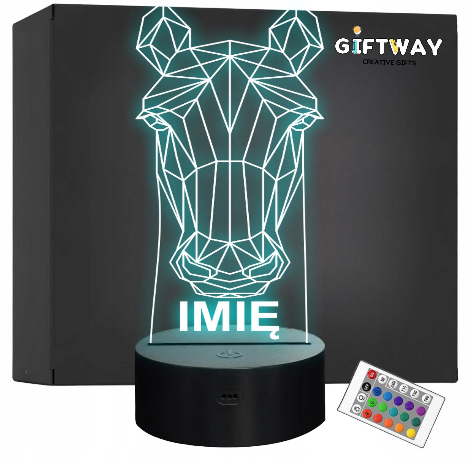 Lampka Nocna LED 3D Z Imieniem Grawer Koń Konik na Prezent Personalizowana Lampka Nocna LED 3D Z Imieniem Grawer Koń Konik na Prezent Personalizowana