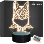 Lampka Nocna LED Manx Rasa Kota z Imieniem na Prezent