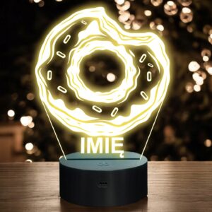 Lampka Nocna LED Imię Statuetka Fast Food Donut Pączek na Prezent Grawer