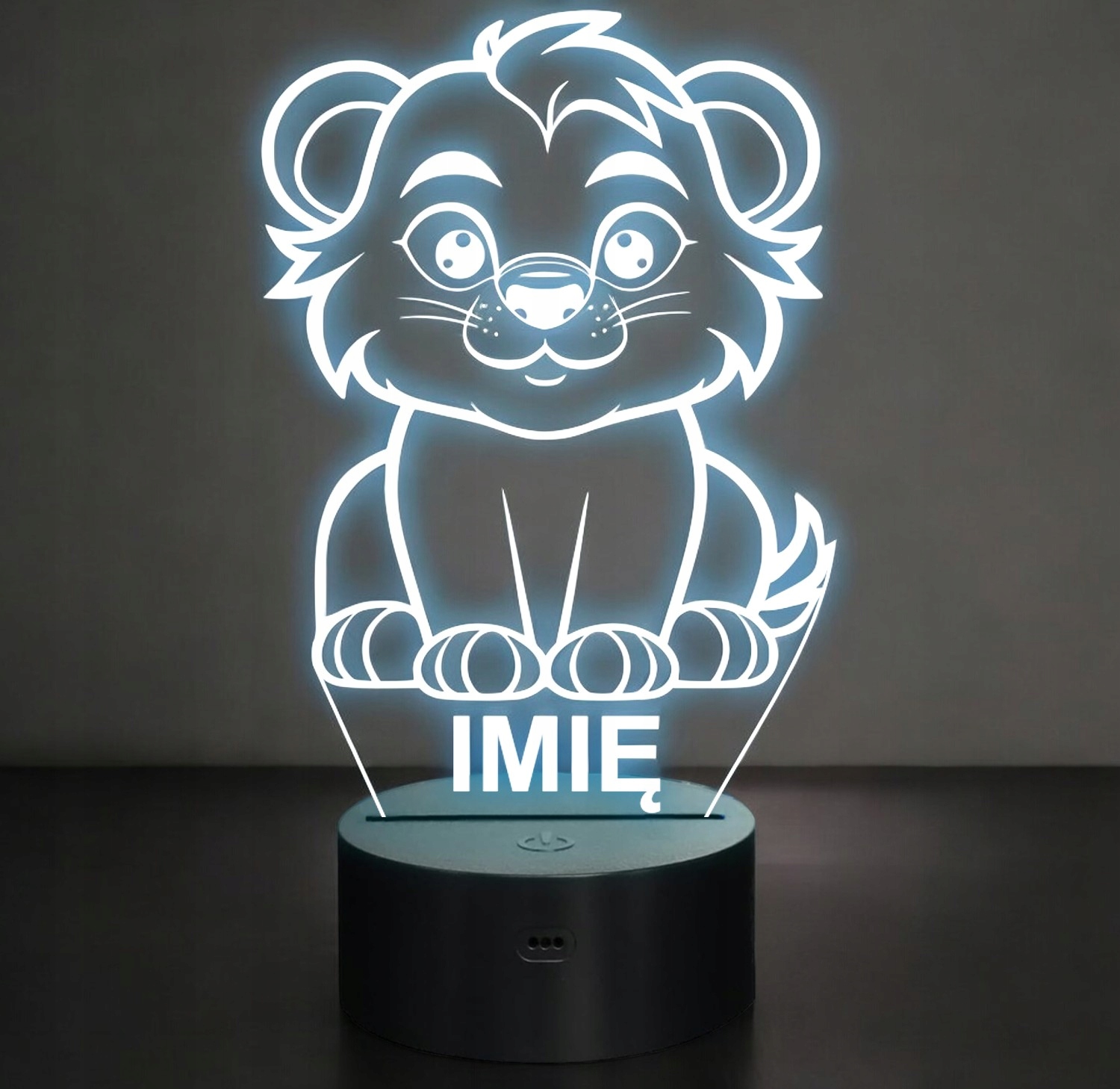 Lampka Nocna LED Z Imieniem Słodki Lew dla Dzieci na Prezent Lampka Nocna LED Z Imieniem Słodki Lew dla Dzieci na Prezent