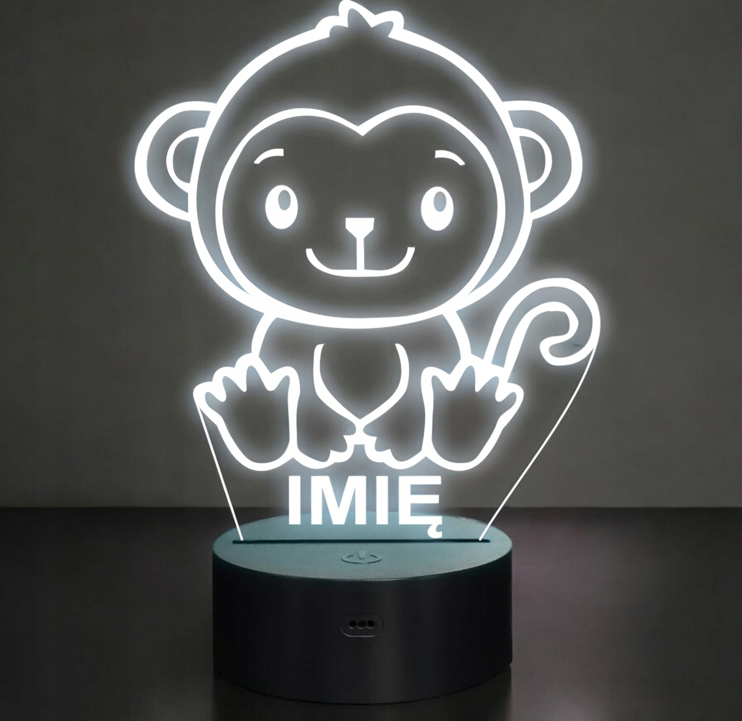 Lampka Nocna LED Z Imieniem Słodka Małpa Małpka dla Dzieci na Prezent Lampka Nocna LED Z Imieniem Słodka Małpa Małpka dla Dzieci na Prezent