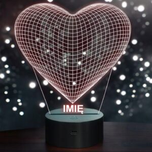 Lampka Nocna LED Serce 3D Iluzja Prezent Miłosny na Walentynki