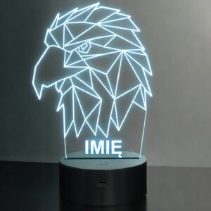 Lampka Nocna LED 3D Z Imieniem Grawer Orzeł Ptak na Prezent Personalizowana
