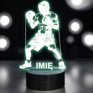 Lampka Nocna LED Z Imieniem Grawer Bokser Boks Sport na Prezent v.3