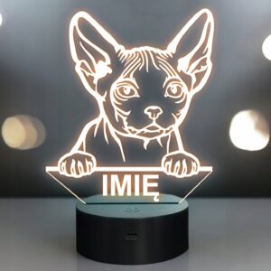 Lampka Nocna LED Minskin Rasa Kota z Imieniem na Prezent