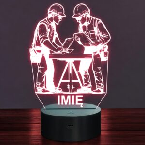 Lampka Nocna LED Imię Statuetka Zawód Architekt na Prezent Grawer