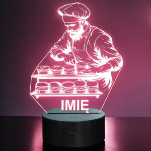 Lampka Nocna LED Imię Statuetka Zawód Piekarzna Prezent Grawer
