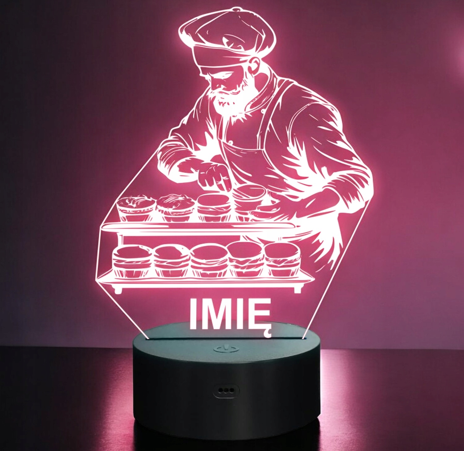 Lampka Nocna LED Imię Statuetka Zawód Piekarzna Prezent Grawer Lampka Nocna LED Imię Statuetka Zawód Piekarzna Prezent Grawer