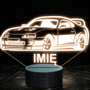 Lampka Nocna LED Imię Statuetka Samochód Auto Supra na Prezent Grawer