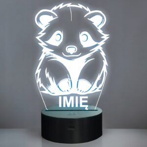 Lampka Nocna LED Z Imieniem Słodki Borsuk dla Dzieci na Prezent