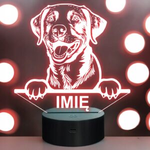 Lampka Nocna LED Chesapeake Bay Retriever Rasa Psa z Imieniem na Prezent