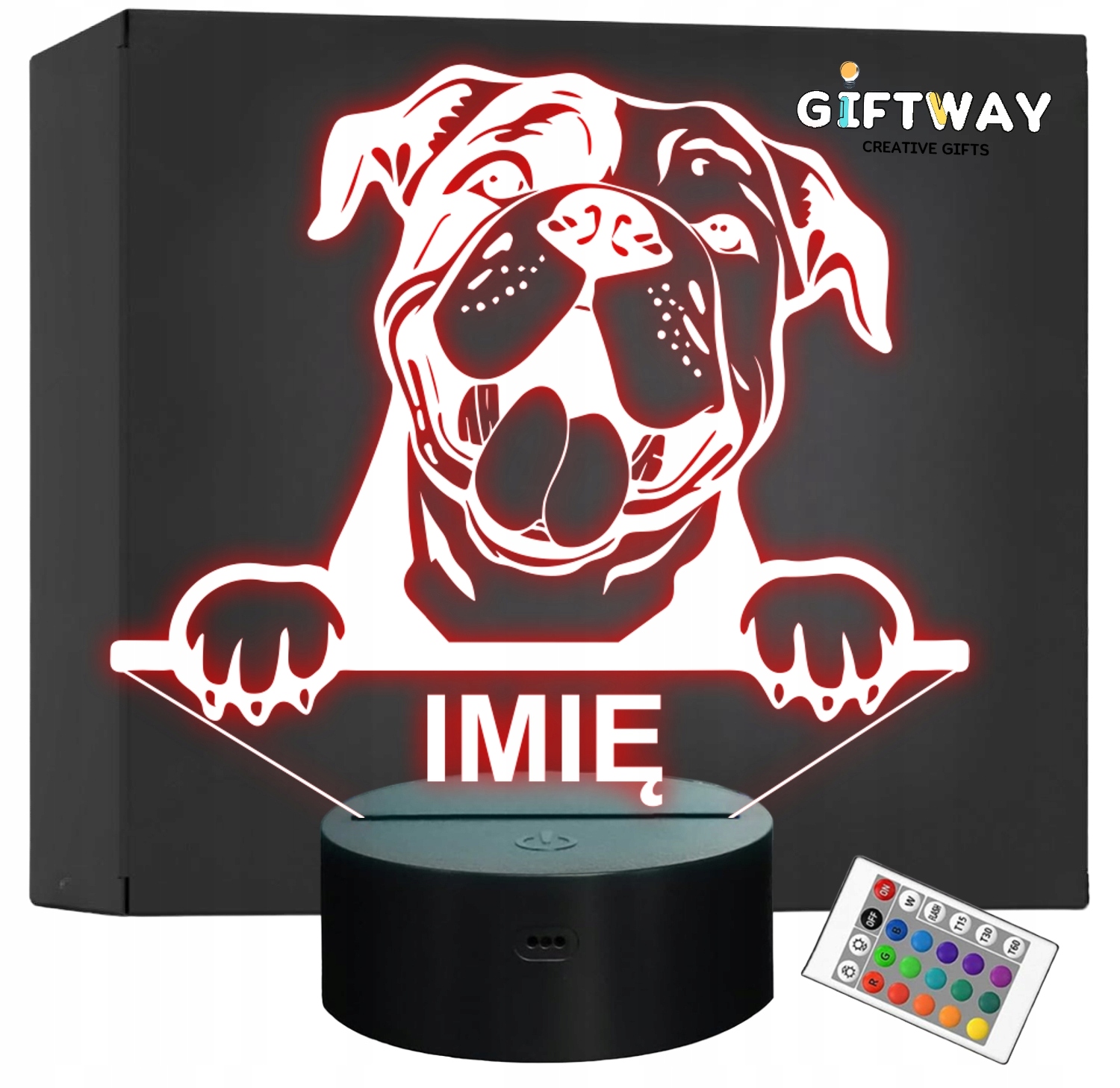 Lampka Nocna LED Buldog kontynentalny Rasa Psa z Imieniem na Prezent Lampka Nocna LED Buldog kontynentalny Rasa Psa z Imieniem na Prezent
