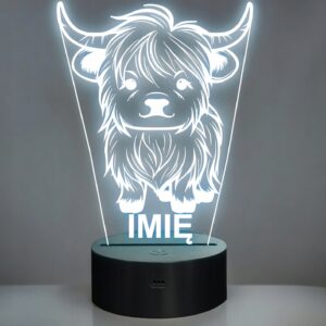 Lampka Nocna LED Z Imieniem Słodki Byk dla Dzieci na Prezent v.3