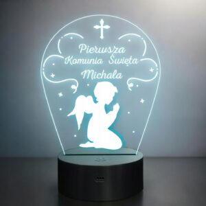 Lampka Nocna LED Imię Pierwsza Komunia Święta Pamiątka Prezent Grawer