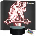 Lampka Nocna LED Seter irlandzki Rasa Psa z Imieniem na Prezent