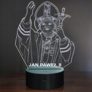Lampka Nocna LED Papież Jan Paweł II 2 Święty Prezent Grawer