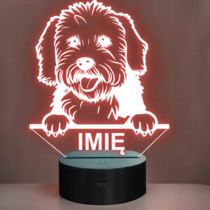 Lampka Nocna LED Coton de Tulear Rasa Psa z Imieniem na Prezent