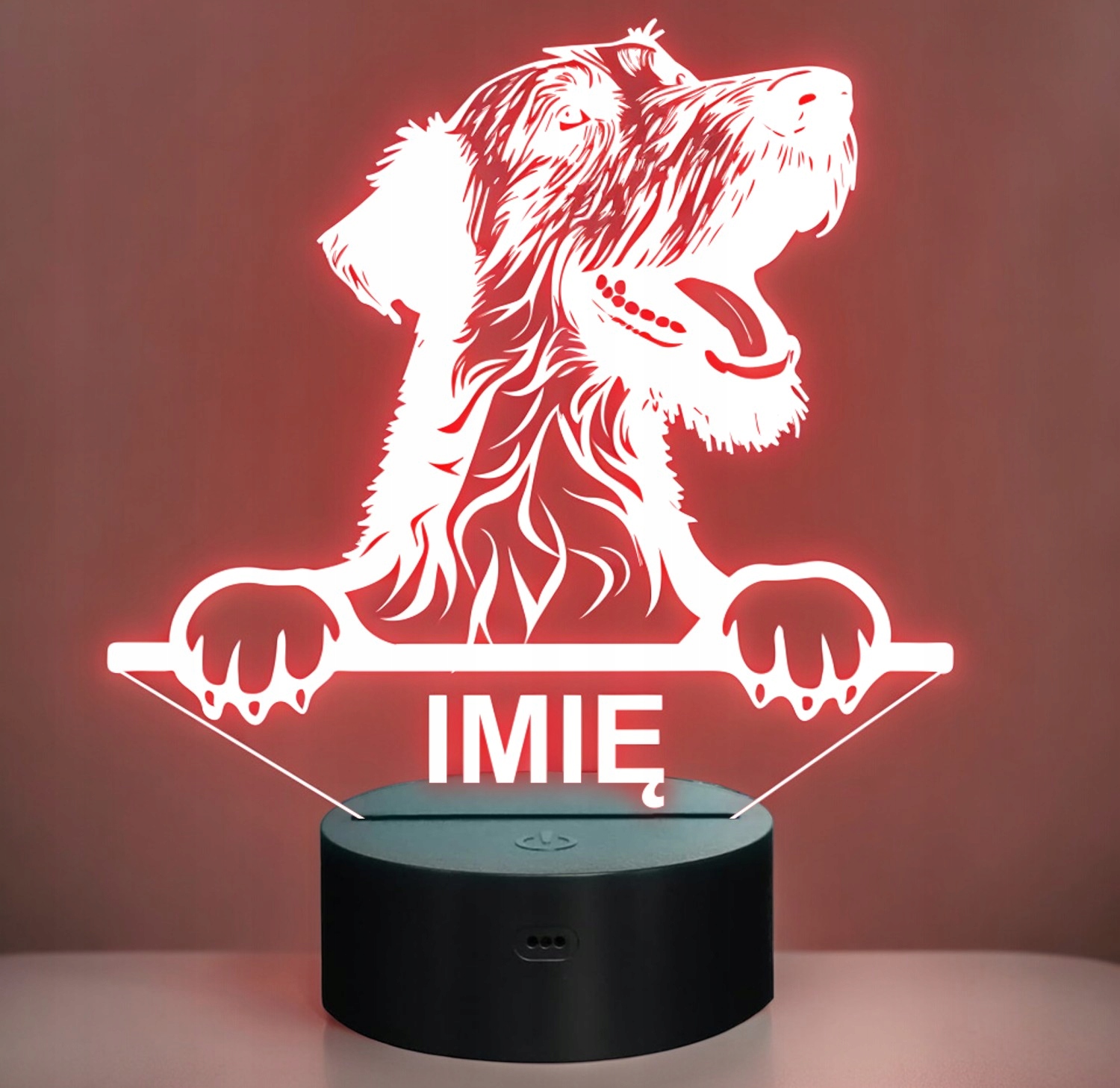 Lampka Nocna LED Wilczarz Irlandzki Rasa Psa z Imieniem na Prezent Lampka Nocna LED Wilczarz Irlandzki Rasa Psa z Imieniem na Prezent